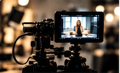 Cámara profesional durante una producción audiovisual