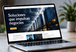 Sitio empresarial en un computador portátil